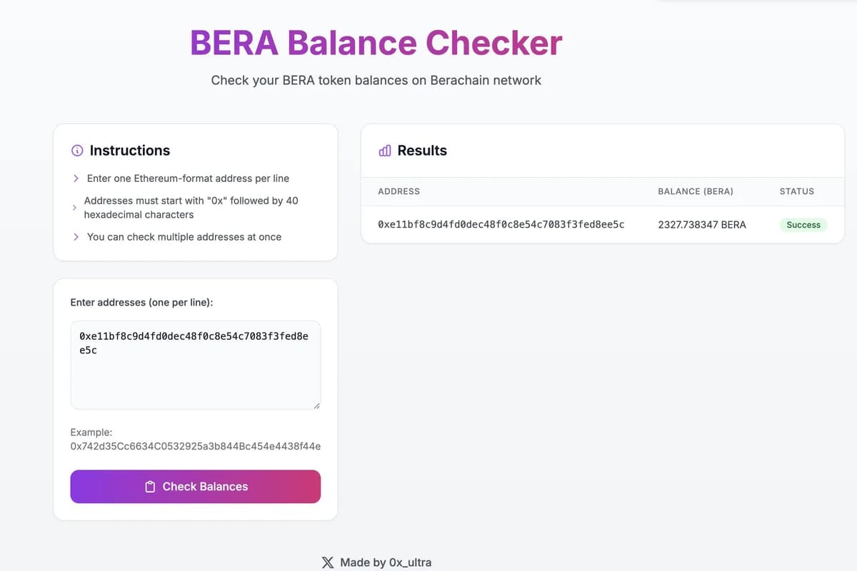 Bera Checker